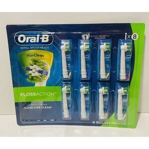 Oral-B Floss Action Refill Toothbrush Heads Replacement Pack of 8 Brush